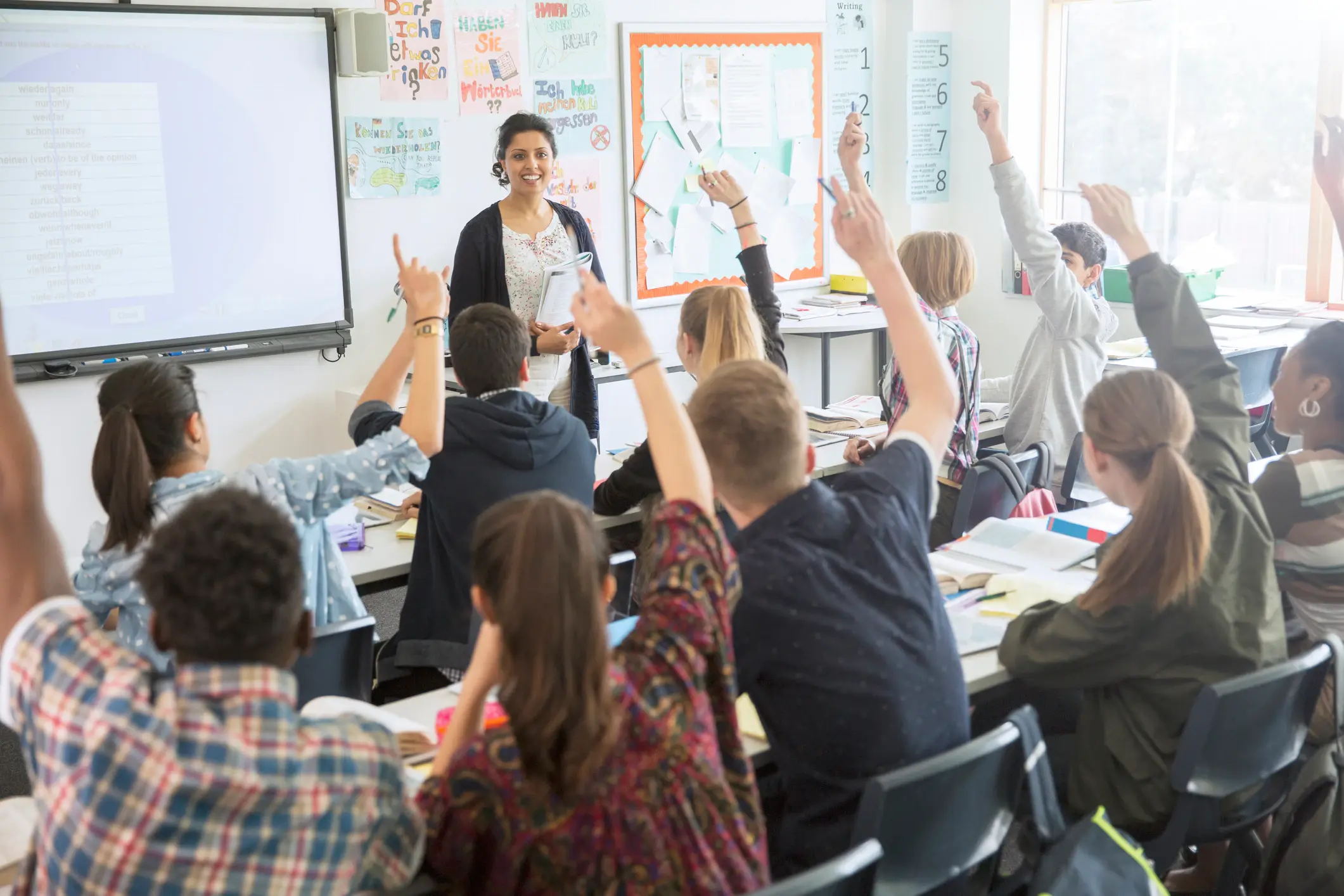 An educator leading a classroom discussion